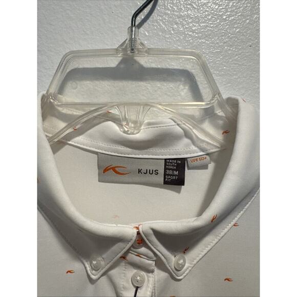 KJUS Women’s Size 38 Dana Pointed Long Sleeve Polo Shirt White Orange READ - Picture 5 of 11